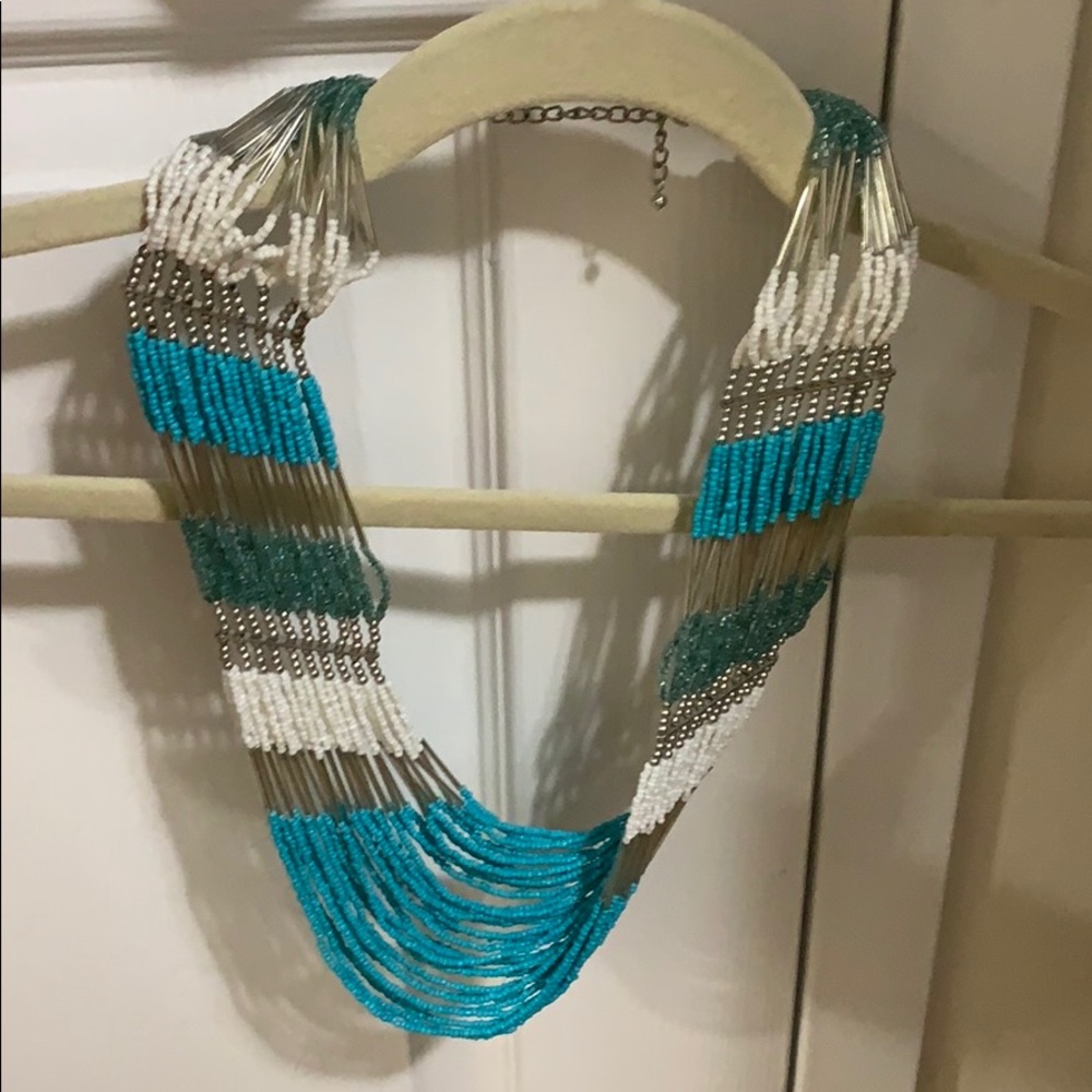 Loft Turquoise Beaded Statement Necklace
